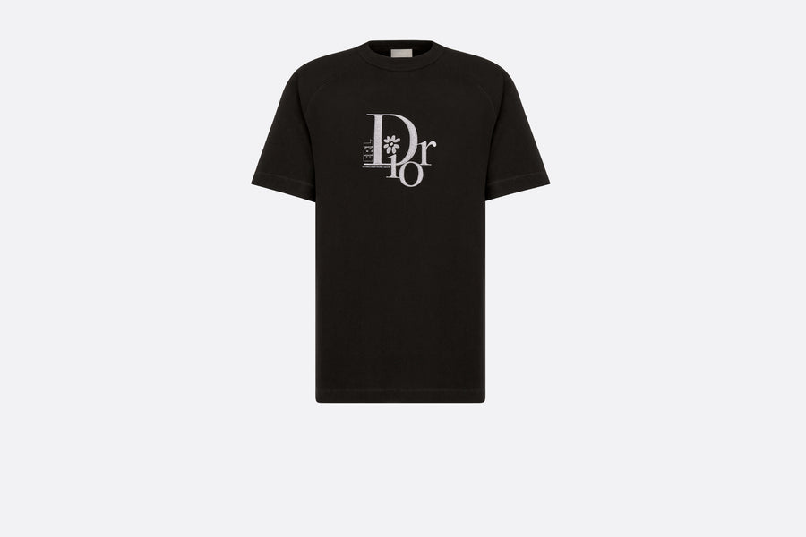 Black Dior Chest-Graphic T-Shirt