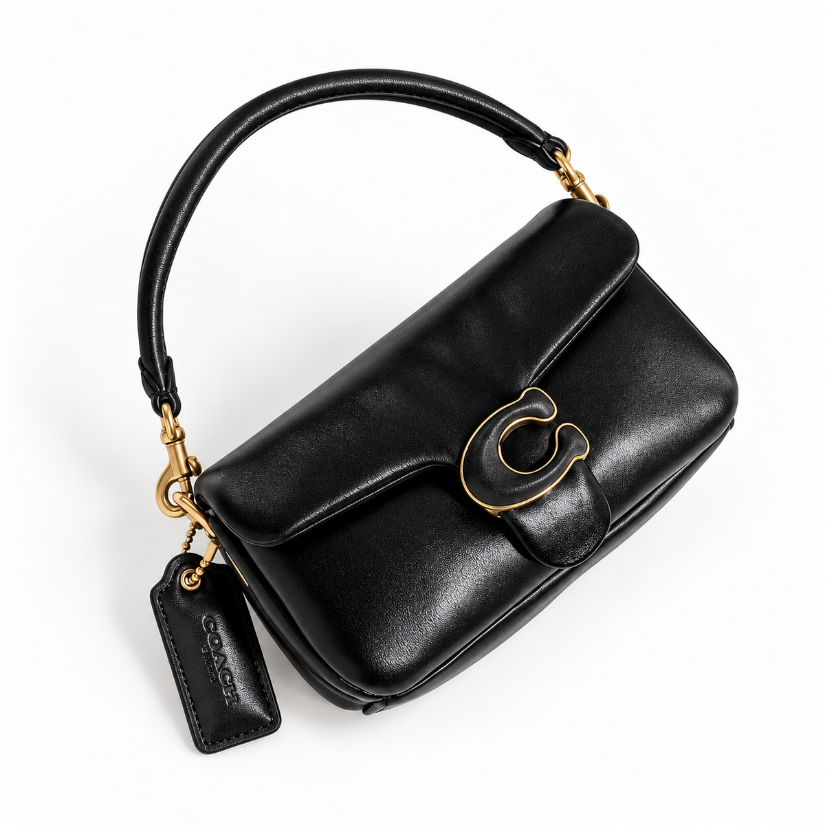Black C-Clasp Shoulder Bag