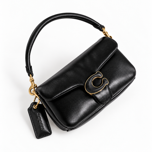 Black C-Clasp Shoulder Bag