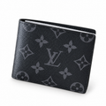 Black & Grey Monogram Bifold Wallet on a white background