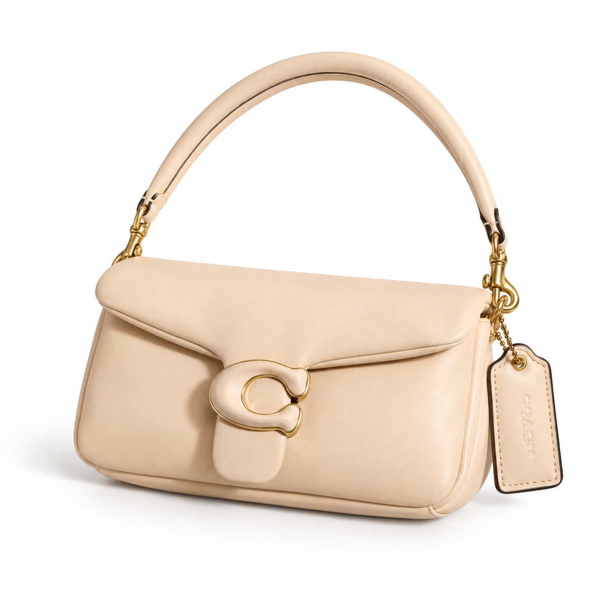 Cream C-Clasp Shoulder Bag