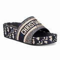 Navy Patterned Platform Slide on a white background
