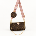 Monogram Multi-Pouch Bag with Pink Strap