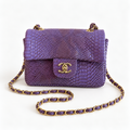 Purple Embossed Chain Bag